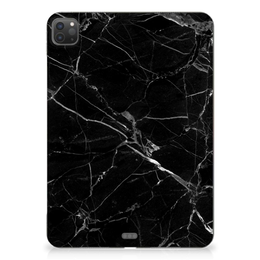 iPad Pro 11 (2024) Tablet Back Cover Marmer Zwart design zwart marmer achterkant