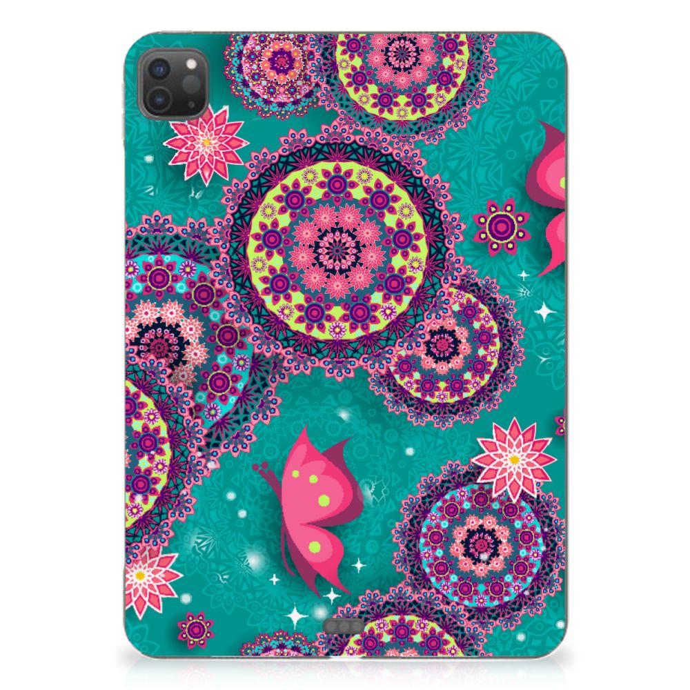 iPad Pro 11 (2024) Tablethoes Cirkels en Vlinders design Cirkels Vlinders achterkant