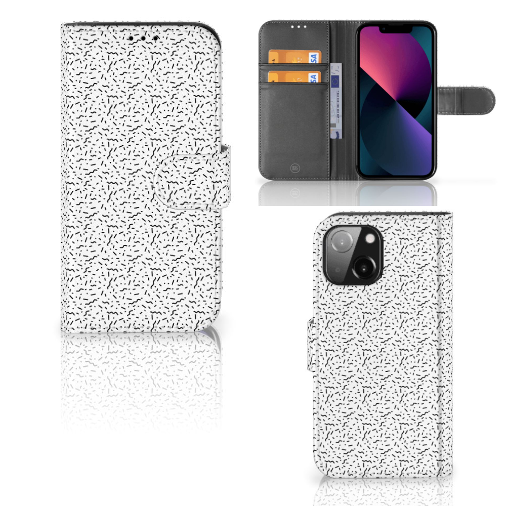 iPhone 13 Mini Telefoon Hoesje Stripes Dots telefoonhoesje design Stripes Dots voorkant achterkant