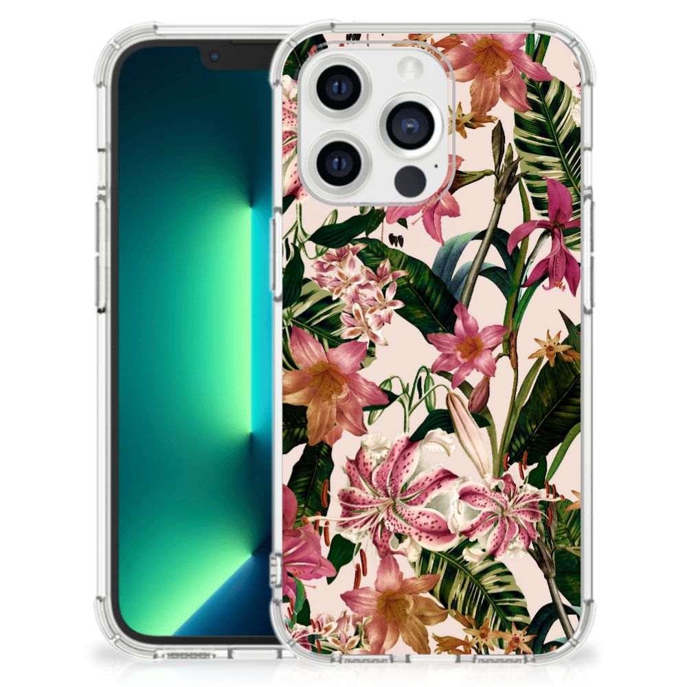 iPhone 13 Pro Max Case Flowers bloemen hoesje voorzijde