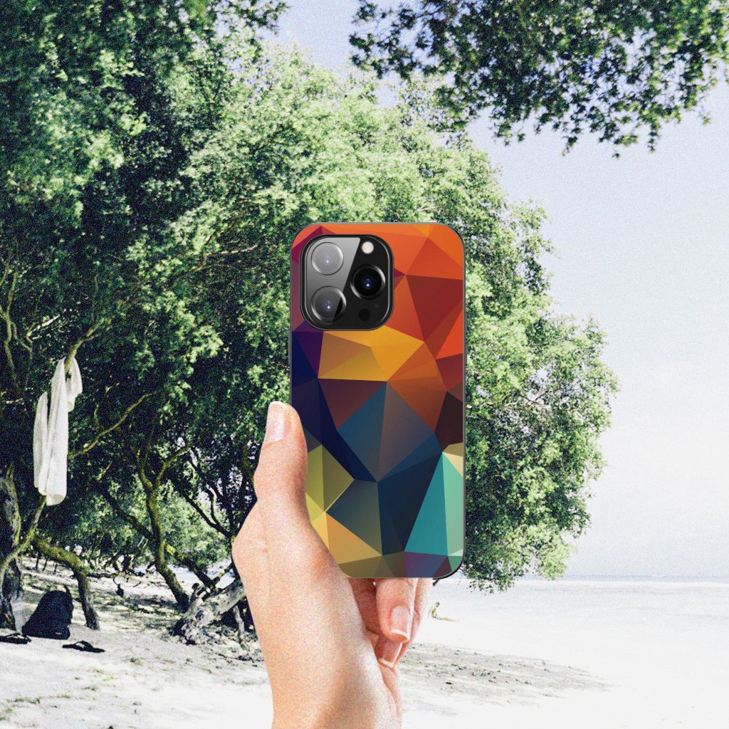 Apple iPhone 14 Pro Backcover Polygon Color abstract design hand