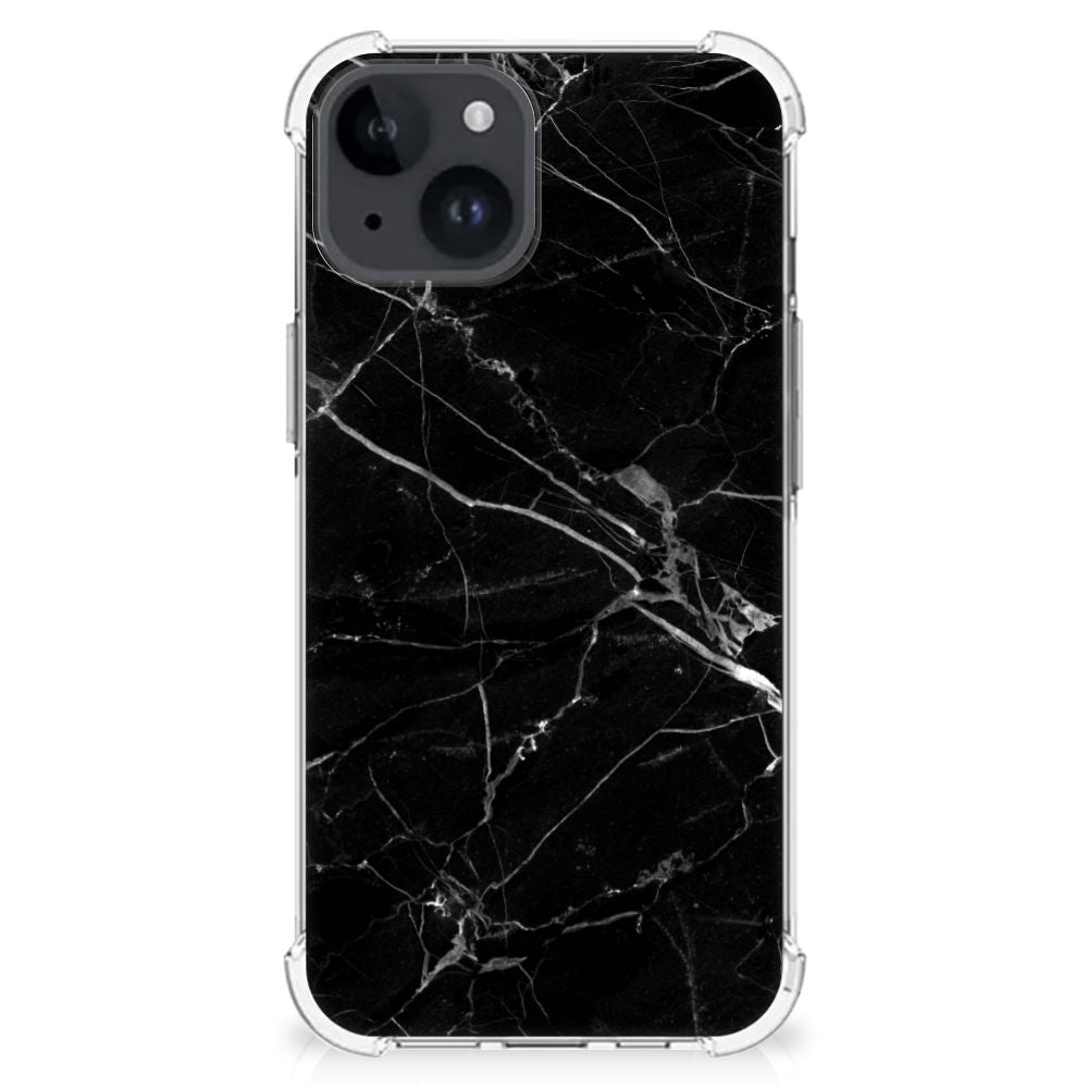 iPhone 15 Anti-Shock Hoesje Marmer Zwart - Origineel Cadeau Vader B2C Telecom