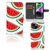 iPhone 15 Book Cover Watermelons met vrolijke watermeloenen print đ en ruimte voor 3 pasjes.