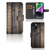 iPhone 15 Book Style Case Steigerhout met ruimte voor 3 pasjes en een robuust houten design.