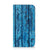 Apple iPhone 15 Book Wallet Case Wood Blue blauw hout vooraanzicht