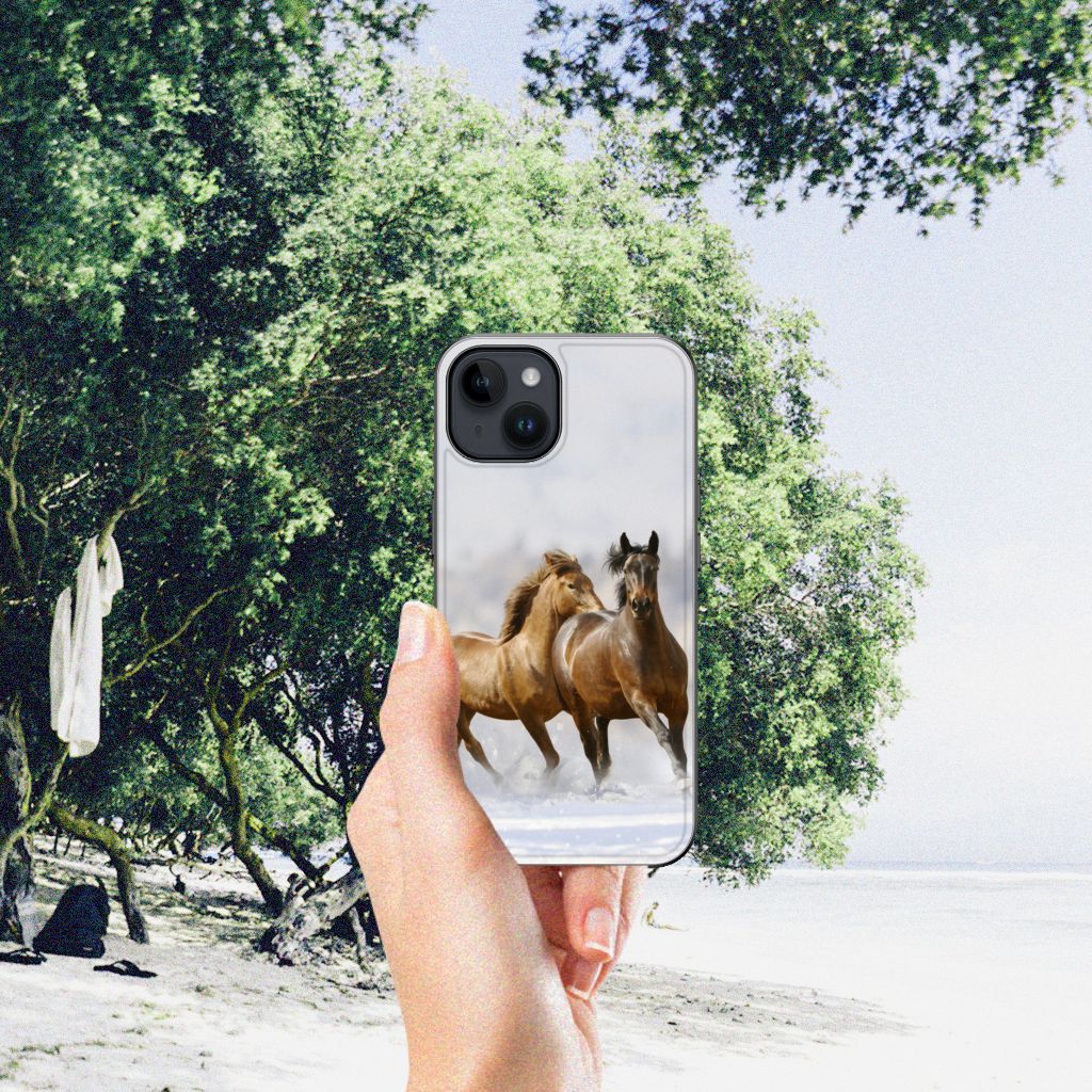 Apple iPhone 15 iPhone 15 Dierenprint Telefoonhoesje Paarden paardenprint hand
