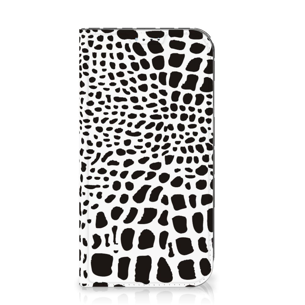 iPhone 15 Hoesje maken Slangenprint met unieke zwart-witte slangenleerdesign