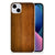 Apple iPhone 15 Plus Bumper Hoesje Donker Hout achterkant