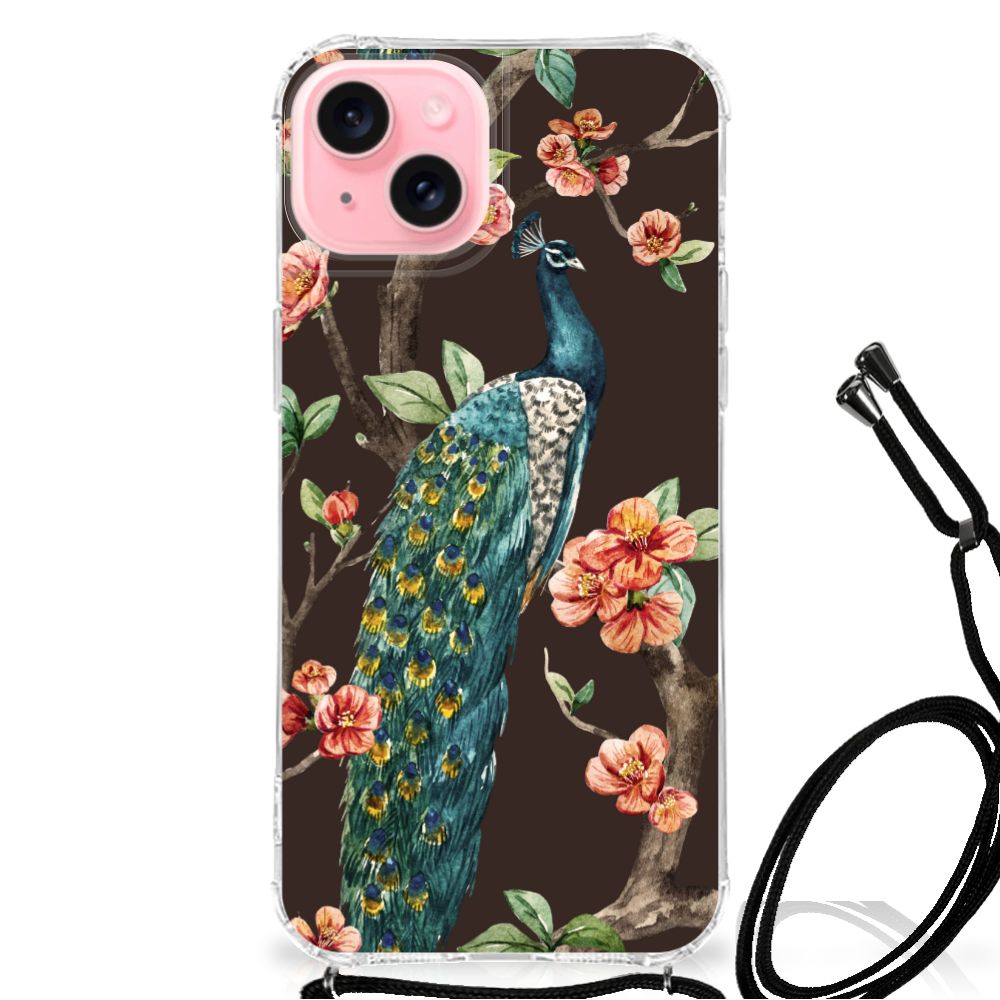 iPhone 15 Plus Case Anti-shock Pauw met Bloemen B2C Telecom
