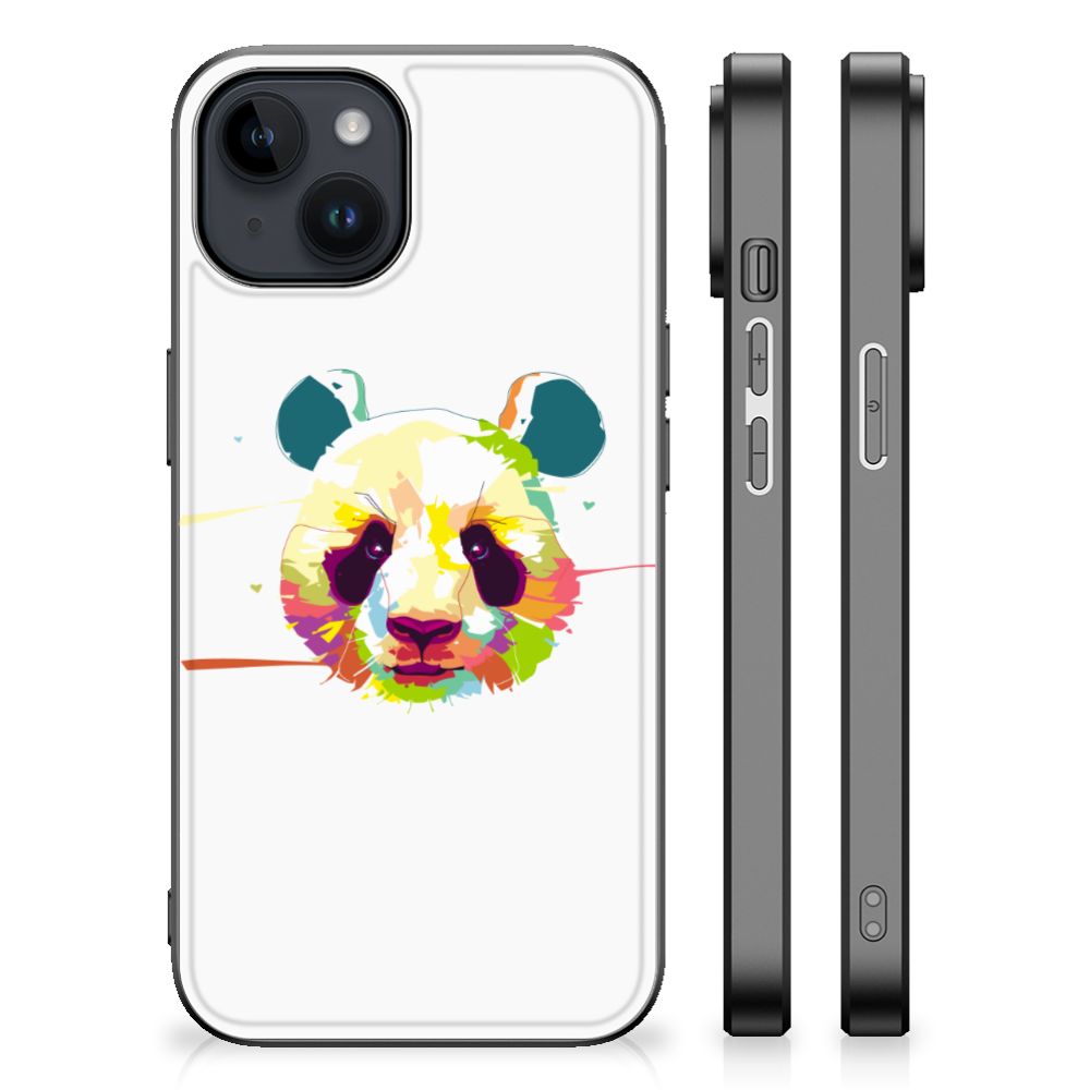 Apple iPhone 15 Plus Hoesje Panda Color illustratie back cover voorkant