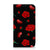 iPhone 15 Plus Magnet Case Valentine met rode rozen en harten ontwerp op een zwarte achtergrond.