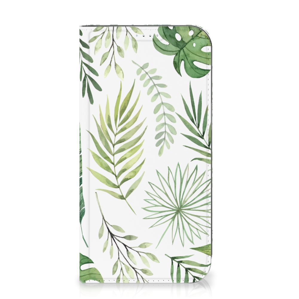 iPhone 15 Plus Smart Cover Leaves met mooi groen bladerenpatroon, ideaal voor bescherming en stijl đŋ.