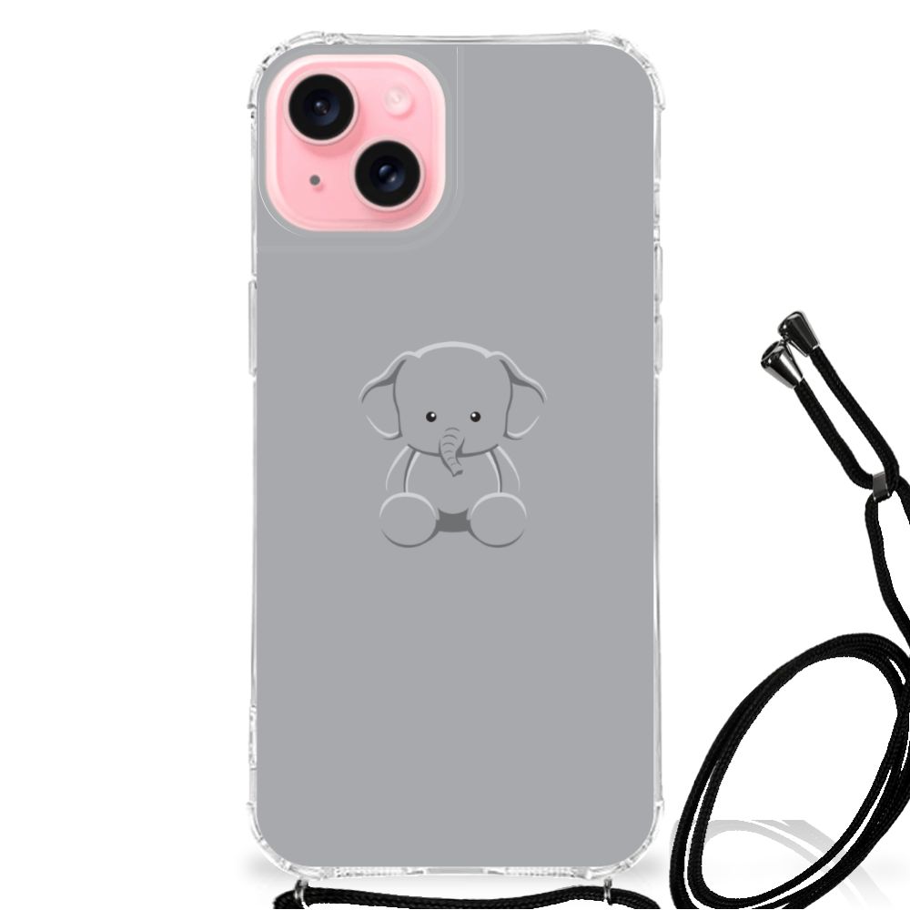 iPhone 15 Plus Stevig Bumper Hoesje Grijs Baby Olifant B2C Telecom