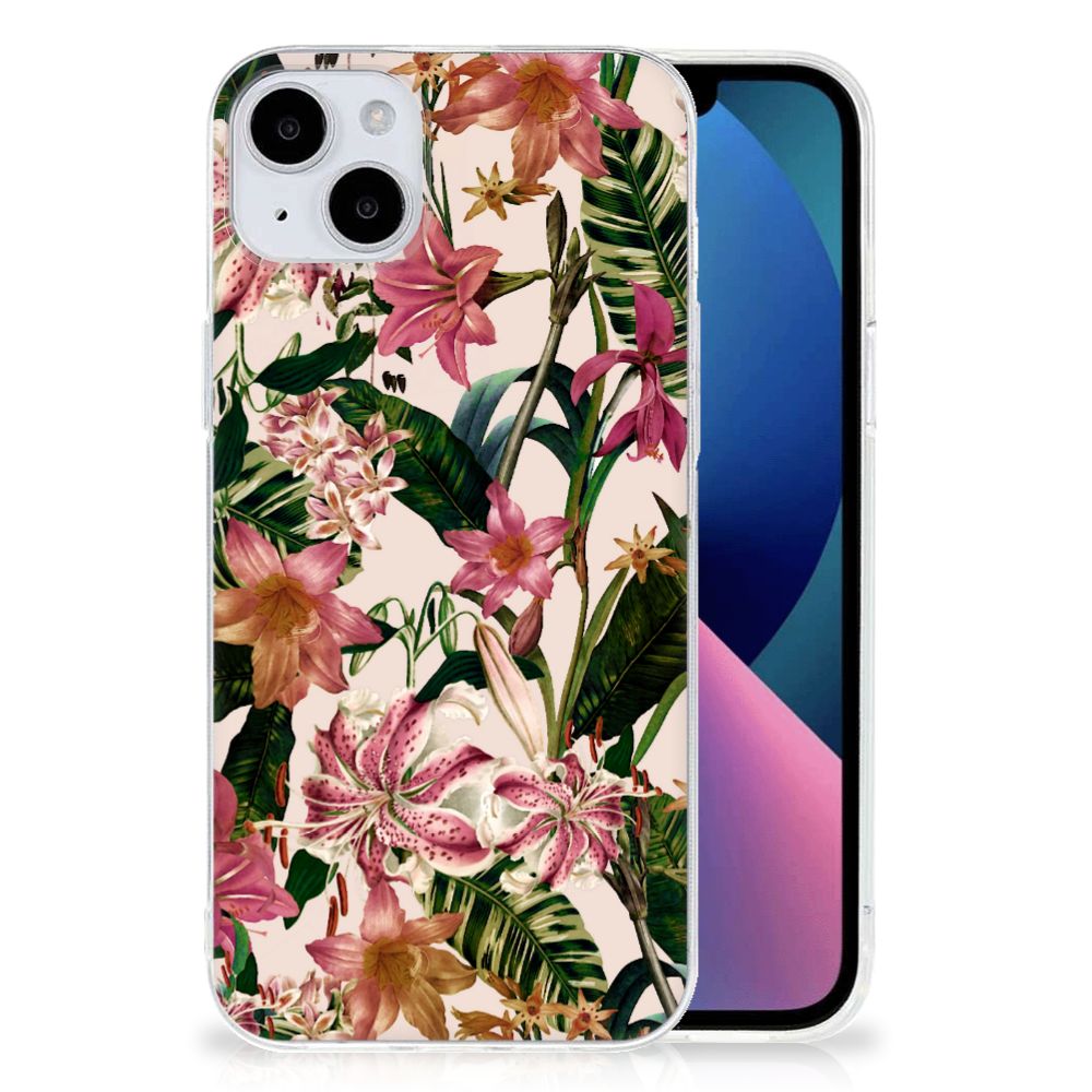 iPhone 15 Plus TPU Case Flowers met kleurrijke bloemen en bladeren voor stijlvolle bescherming đąđ¸