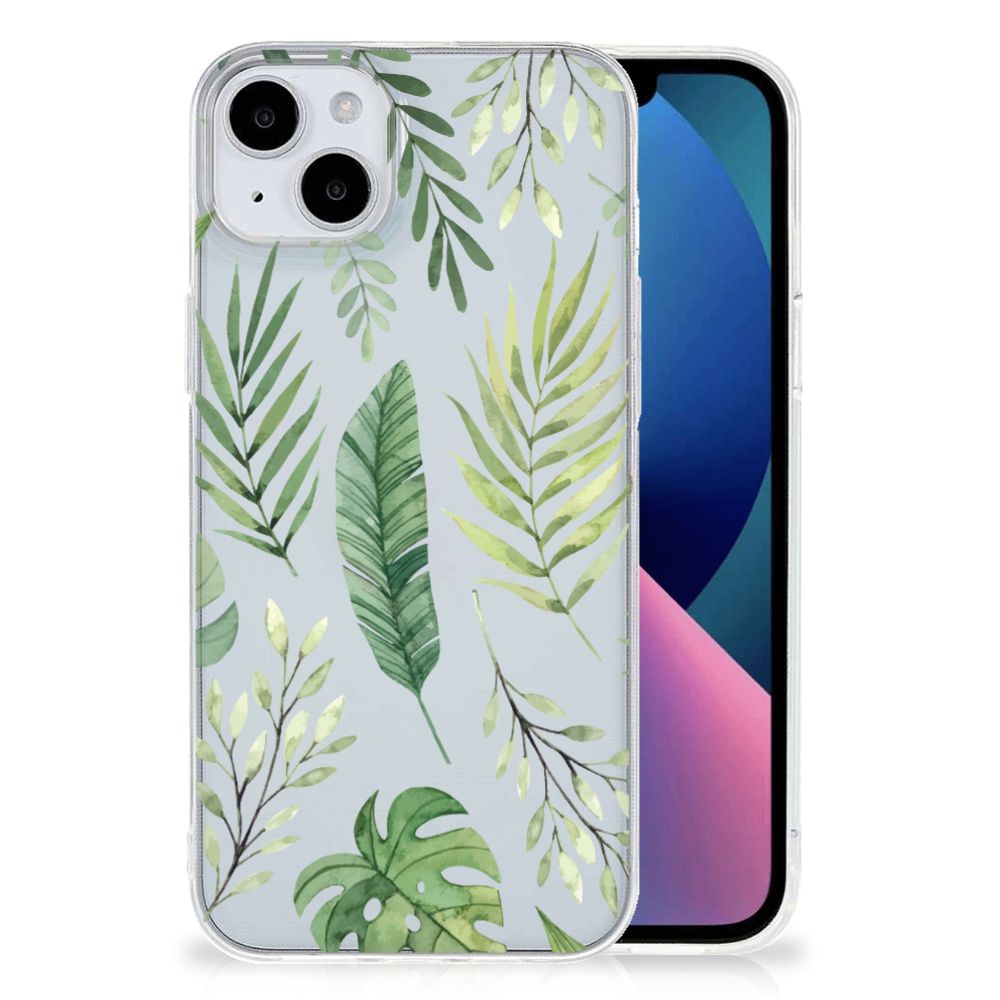 iPhone 15 Plus TPU Case Leaves met groene bladeren voor een frisse uitstraling đŋ