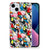 iPhone 15 Plus TPU Hoesje Birds met kleurrijke vogels zoals toekans en flamingo's op een witte achtergrond.