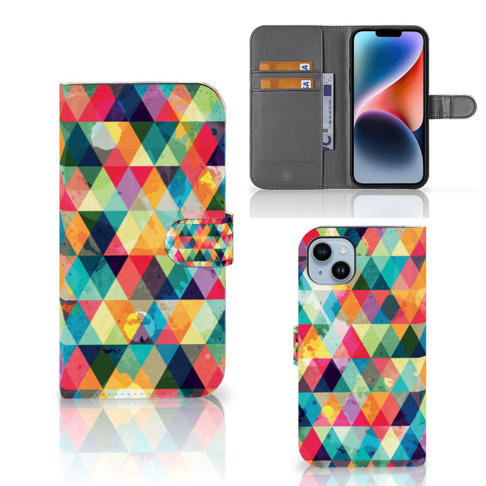 iPhone 15 Plus Telefoon Hoesje Geruit design geruit aanzicht