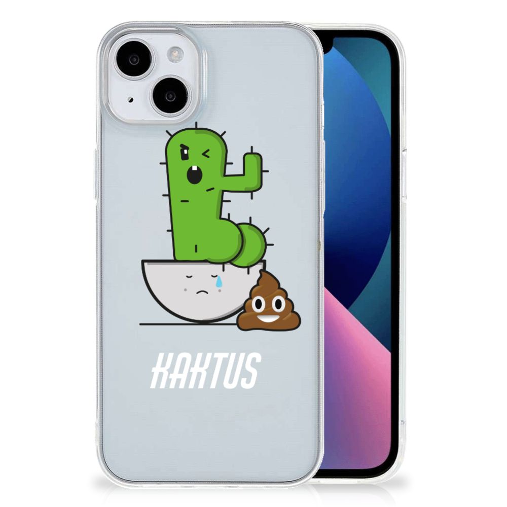 iPhone 15 Plus Telefoonhoesje met Naam Cactus Poo, vrolijk ontwerp van cactus en poep, origineel en trendy.