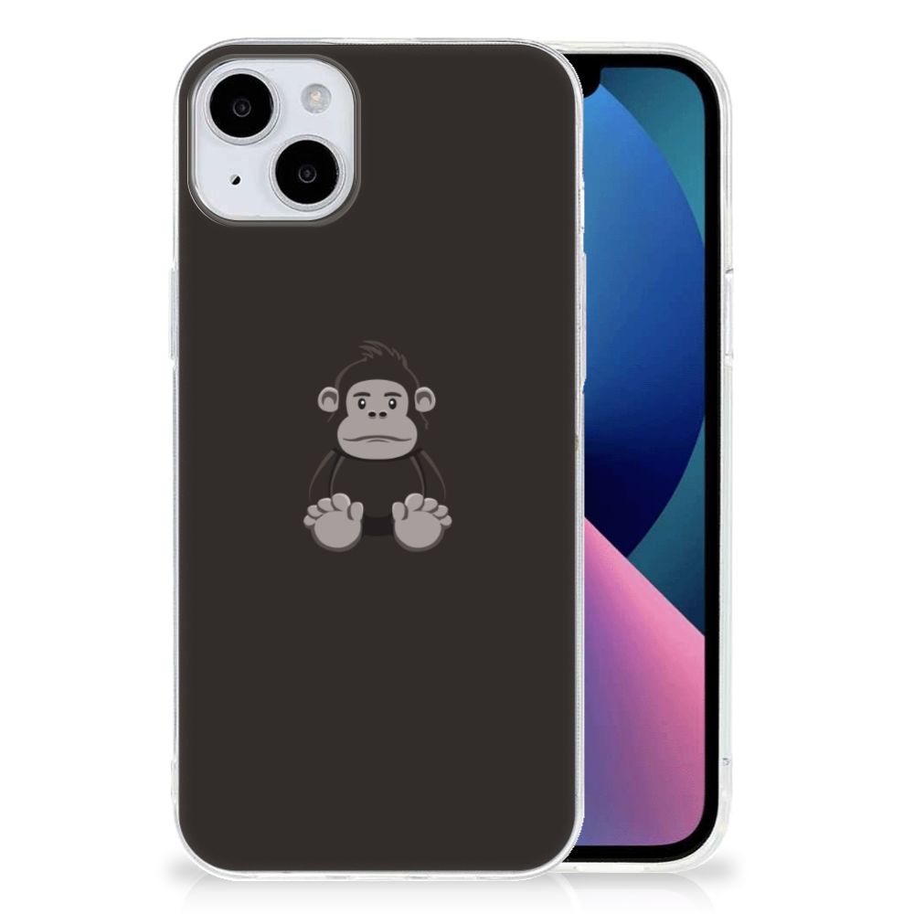 iPhone 15 Plus Telefoonhoesje met Naam Gorilla met schattige gorilla afbeelding