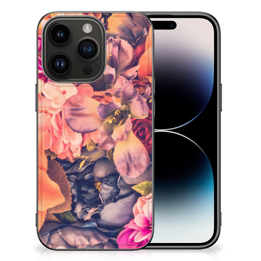 Apple iPhone 15 Pro Bloemen Hoesje Bosje Bloemen bloemen print achterzijde