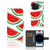 iPhone 15 Pro Book Cover Watermelons met kleurrijke watermeloenprint en ruimte voor 3 pasjes đ.