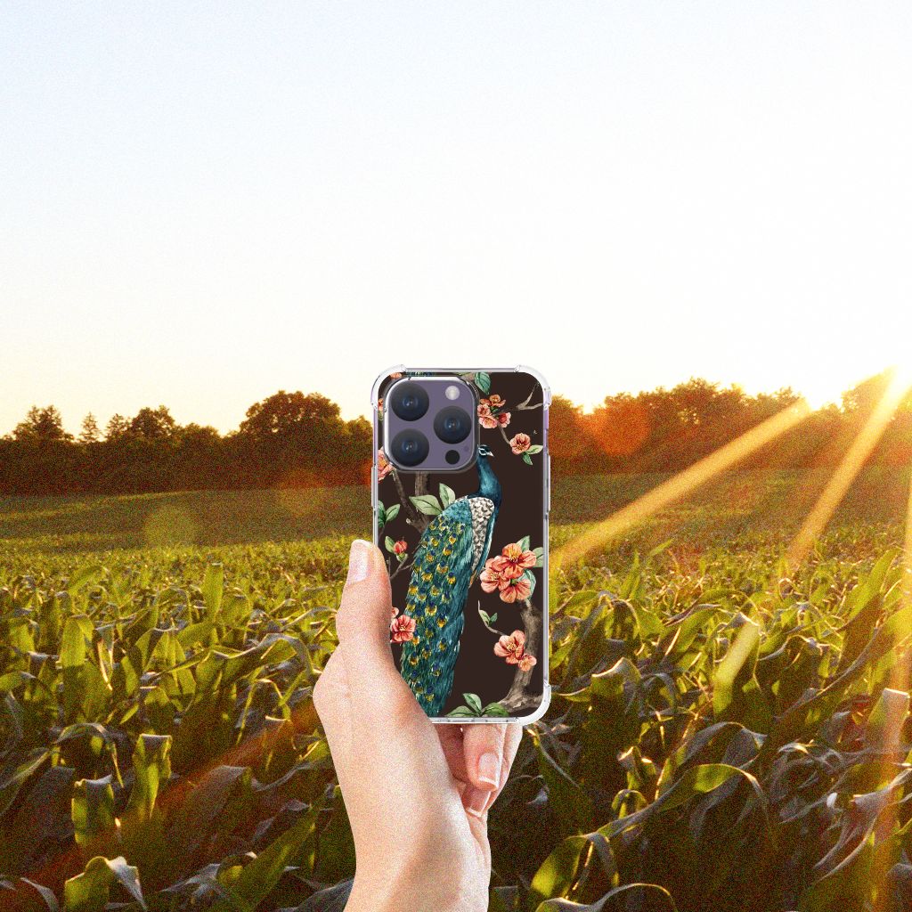iPhone 15 Pro Case Anti-shock Pauw met Bloemen B2C Telecom