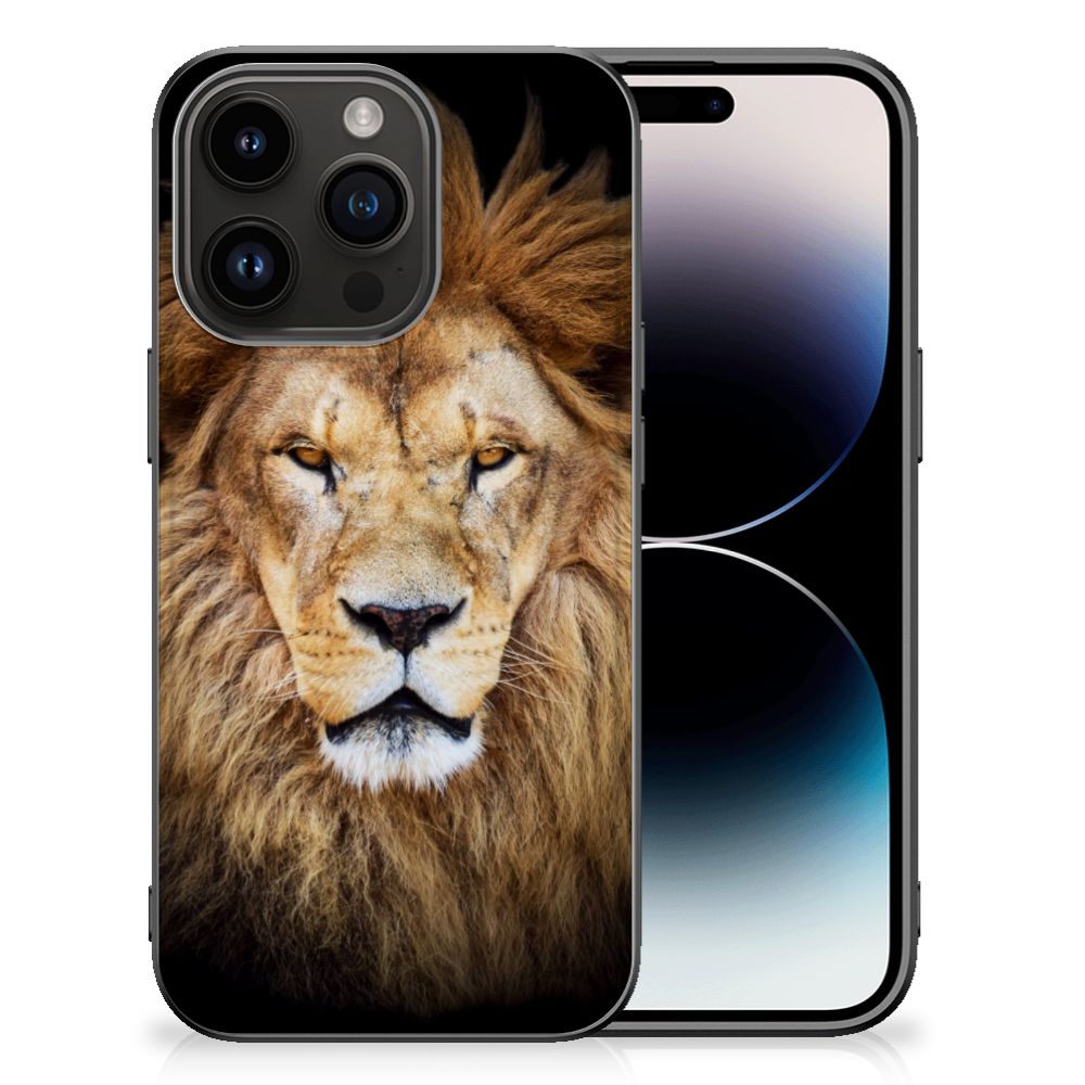 Apple iPhone 15 Pro Dierenprint Telefoonhoesje Leeuw dierenprint voorkant