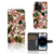 iPhone 15 Pro Hoesje Flowers met tropische bloemen en ruimte voor pasjes đē
