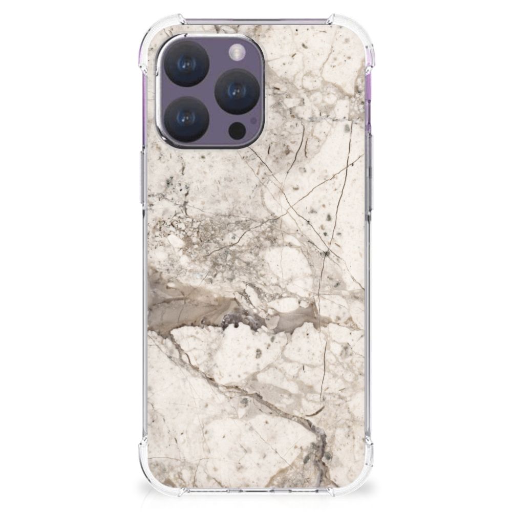 iPhone 15 Pro Max Anti-Shock Hoesje Marmer Beige B2C Telecom