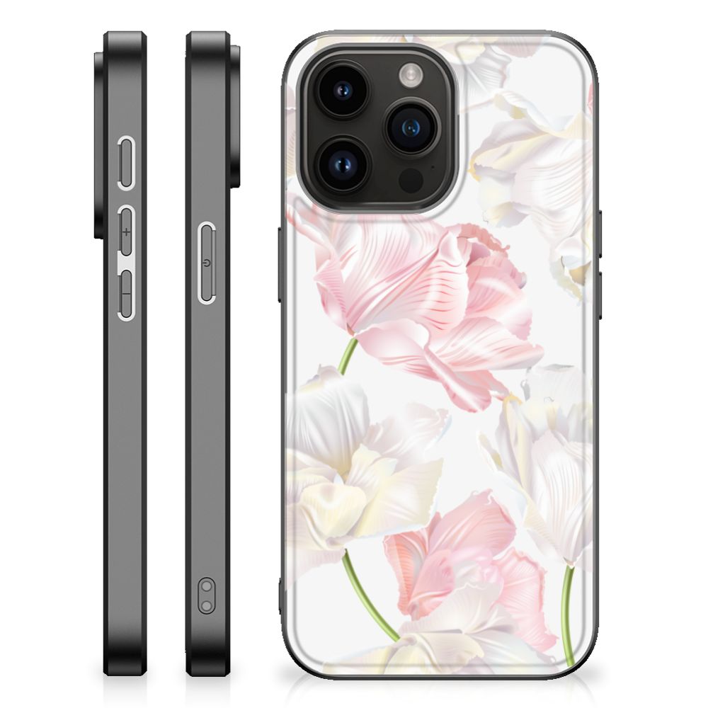 Apple iPhone 15 Pro Max Bloemen Hoesje Lovely Flowers achterkant zijkanten