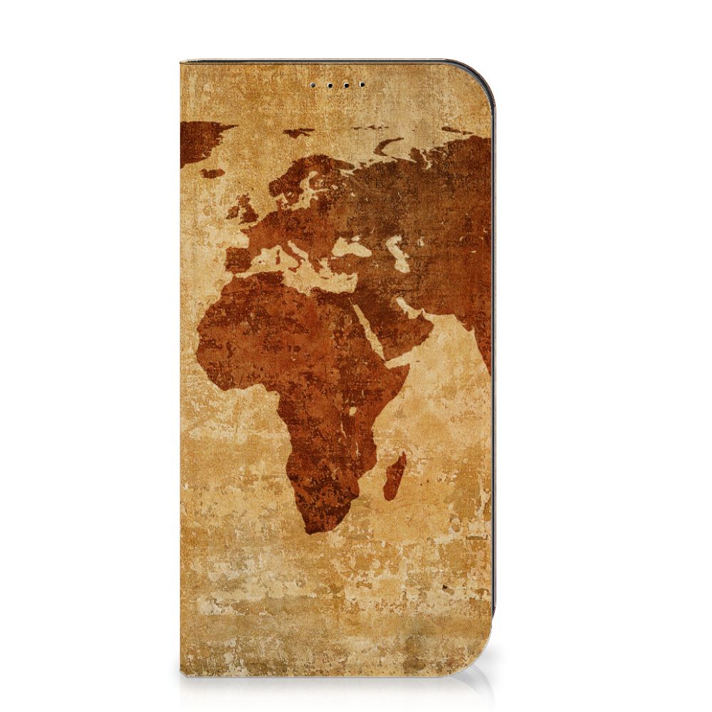 iPhone 15 Pro Max Book Cover Wereldkaart met vintage wereldkaart design đ