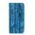 iPhone 15 Pro Max Book Wallet Case Wood Blue met schitterende blauw afgebladderde houtprint