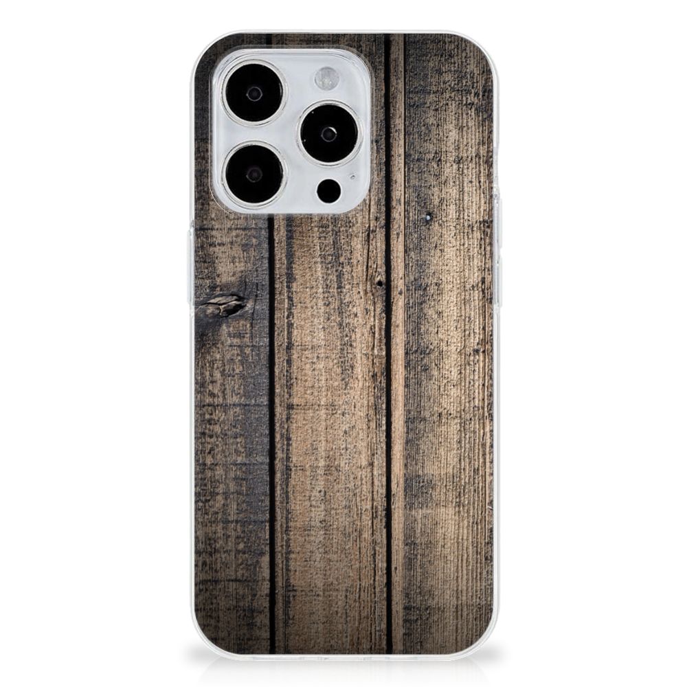 iPhone 15 Pro Max Bumper Hoesje Steigerhout met een karakteristiek steigerhout design đĒĩ.