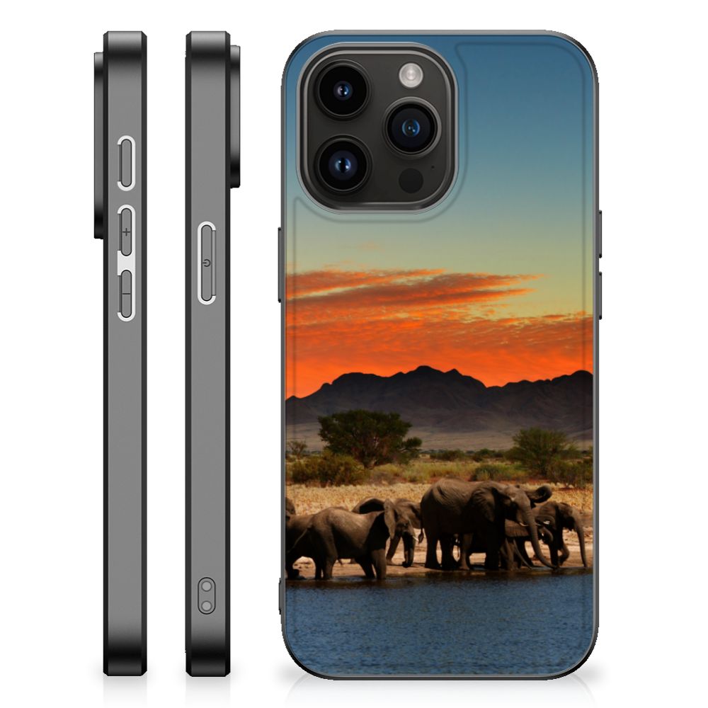 iPhone 15 Pro Max Dierenprint Telefoonhoesje Olifanten B2C Telecom