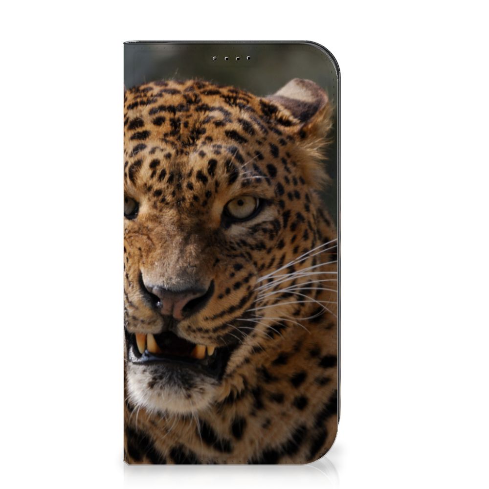 iPhone 15 Pro Max Hoesje maken Luipaard met realistische afbeelding van een luipaardkop.