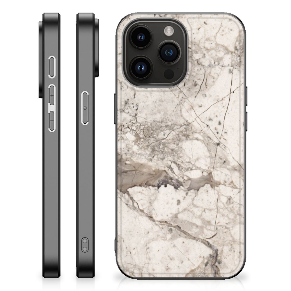 iPhone 15 Pro Max Marmeren Print Telefoonhoesje Marmer Beige B2C Telecom