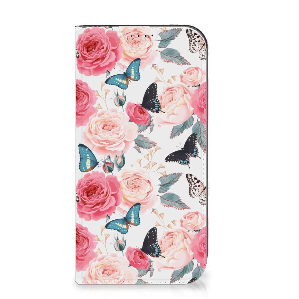 iPhone 15 Pro Max Smart Cover Butterfly Roses met bloemen en vlinders design đšđĻ
