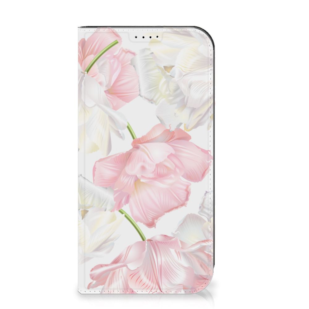 iPhone 15 Pro Max Smart Cover Lovely Flowers met elegante witte en roze bloemen đ¸.