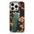 iPhone 15 Pro Max TPU Hoesje Pauw met Bloemen: kleurrijke pauw omgeven door bloemen op duurzame case.