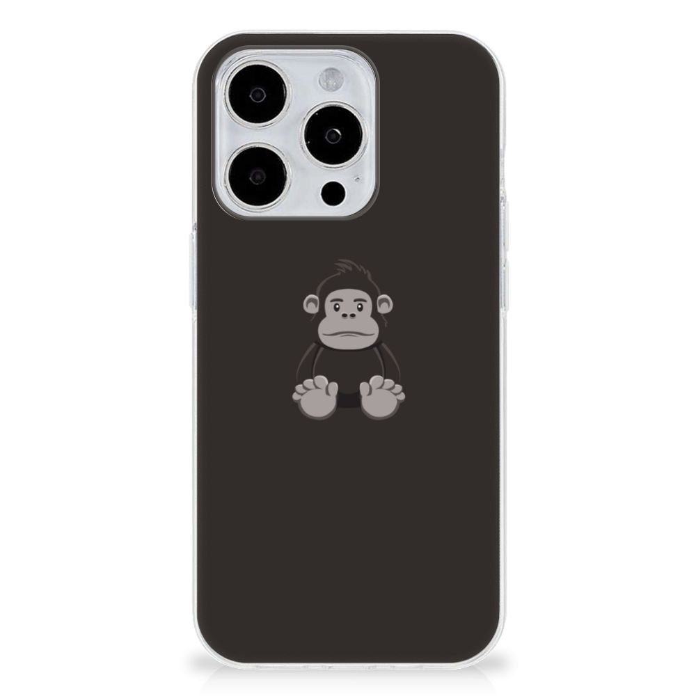 iPhone 15 Pro Max Telefoonhoesje met Naam Gorilla met schattige gorilla afbeelding đĻ