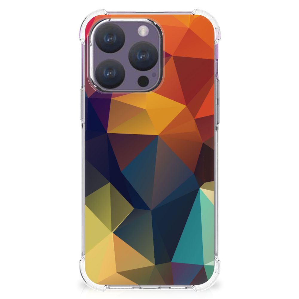 iPhone 15 Pro Shockproof Case Polygon Color achterzijde