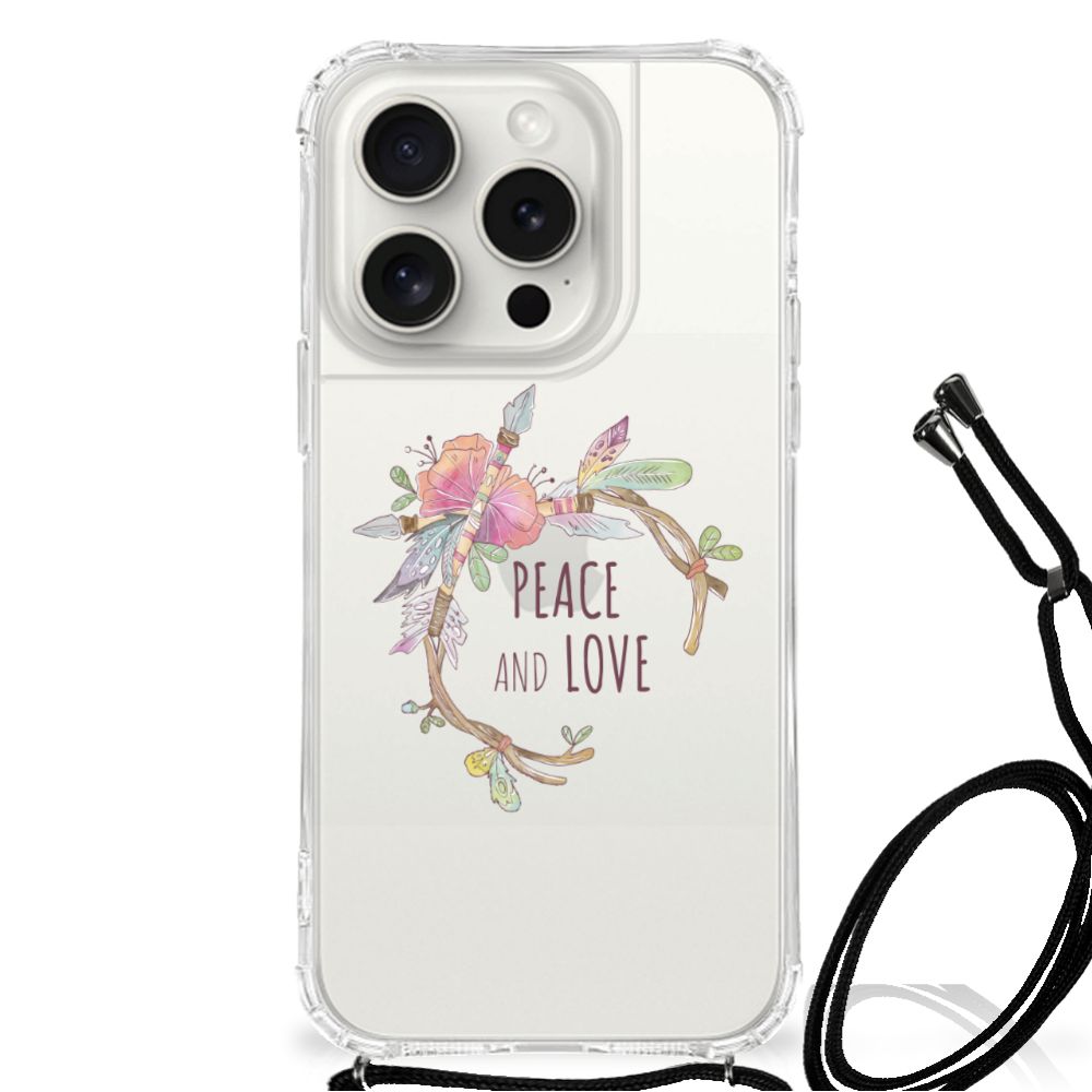 iPhone 15 Pro Stevig Bumper Hoesje Boho Text B2C Telecom