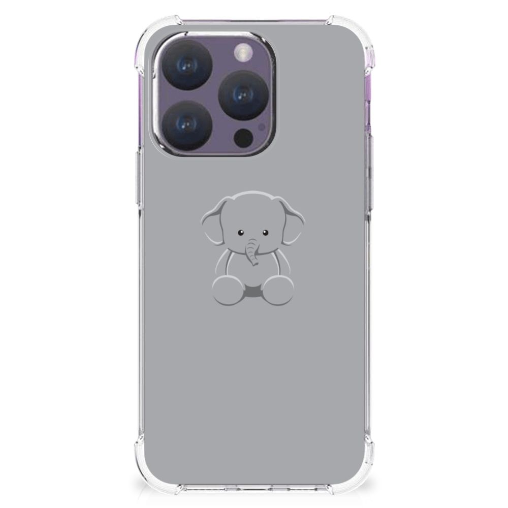 iPhone 15 Pro Stevig Bumper Hoesje Grijs Baby Olifant B2C Telecom