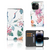 iPhone 15 Pro Telefoonhoesje met Pasjes Bird Flowers met kleurrijke ooievaar en bloemen đ¸