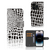 iPhone 15 Pro Telefoonhoesje met Pasjes Slangenprint in zwart-wit met magnetische sluiting en kaartsleuven