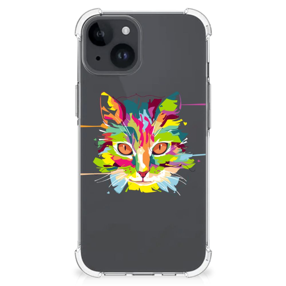 iPhone 15 Stevig Bumper Hoesje Cat Color B2C Telecom