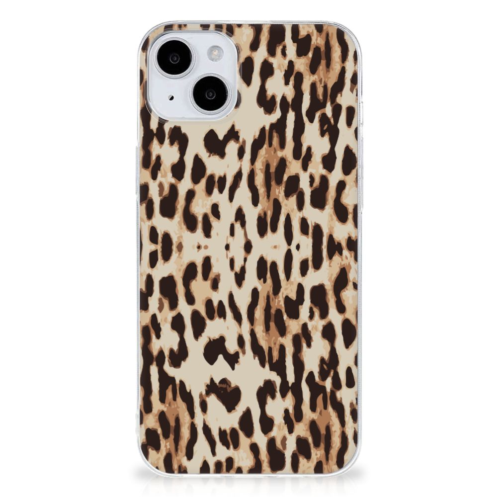 iPhone 15 TPU Hoesje Leopard hoesje luipaardprint achterkant