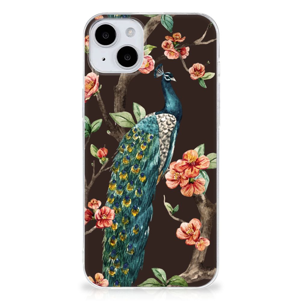 iPhone 15 TPU Hoesje Pauw met Bloemen B2C Telecom