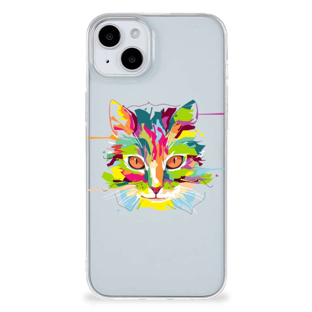 iPhone 15 Telefoonhoesje met Naam Cat Color B2C Telecom