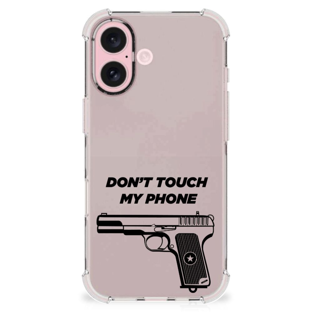 iPhone 16 Anti Shock Case Pistol DTMP achterkant ontwerp pistol